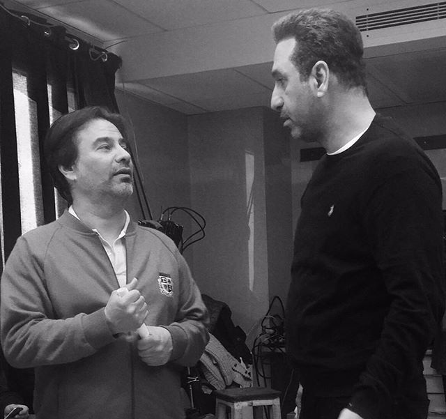 پیمان قاسم‌خانی و حمید فرخ‌نژاد در پشت صحنه فیلم خوب بد جلف