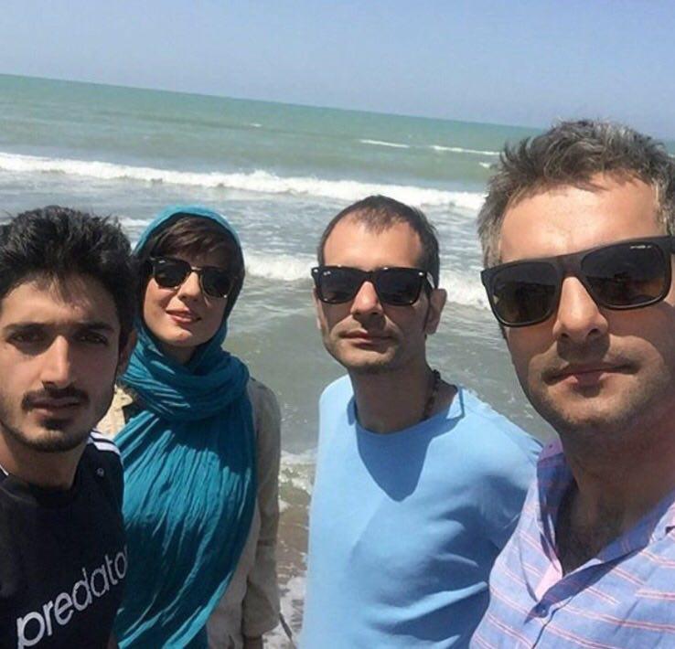 سارا بهرامی و حامد کمیلی در پشت صحنه فیلم ایتالیا ایتالیا