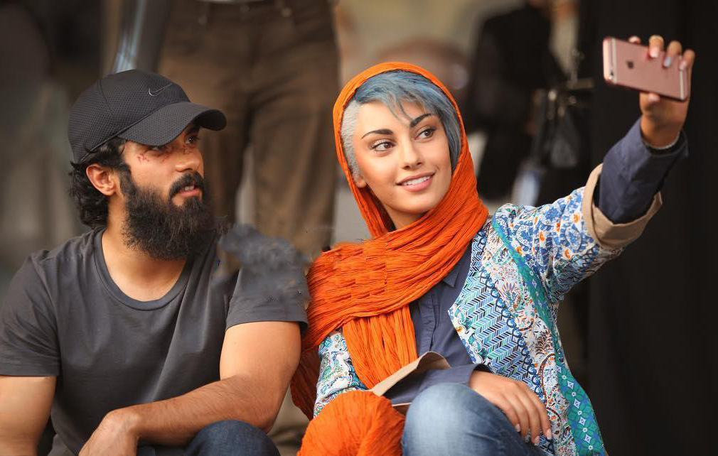 ساعد سهیلی و ترلان پروانه در پشت صحنه فیلم گشت ارشاد 2