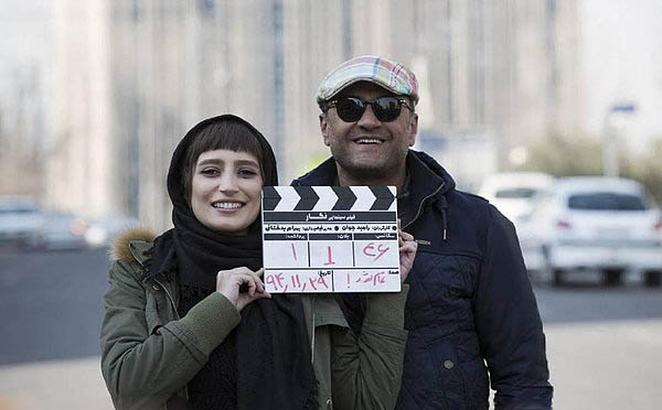 نگار جواهریان و رامبد جوان در پشت صحنه فیلم نگار