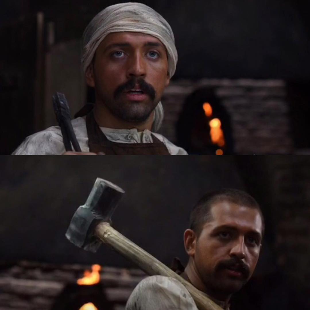 گریم محسن افشانی در فیلم آتش و قداره